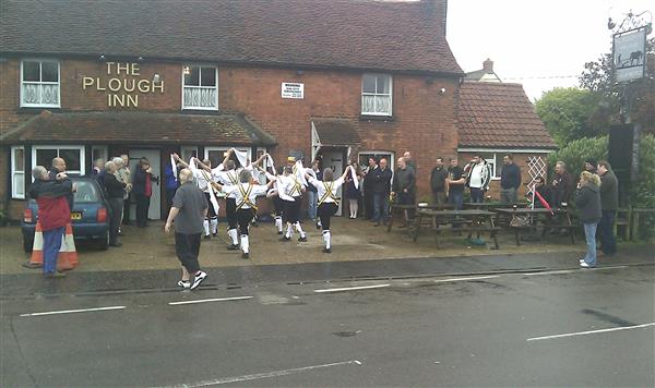 Morris Traveller 2012 at the Plough Inn, Great Bentley
