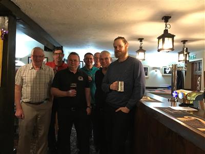 Presenting a tankard to Nick, winner of the passport prize draw at the 2017 Harwich and Parkeston Winter Ale Festival, at the Cross Inn, Great Bromley, 09/03/2018.