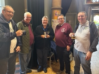 Presenting a tankard to John, winner of the passport prize draw at the 2022 Clacton Real Ale & Cider Festival, at the Colchester Winter Ale Festival, 27/01/2023.