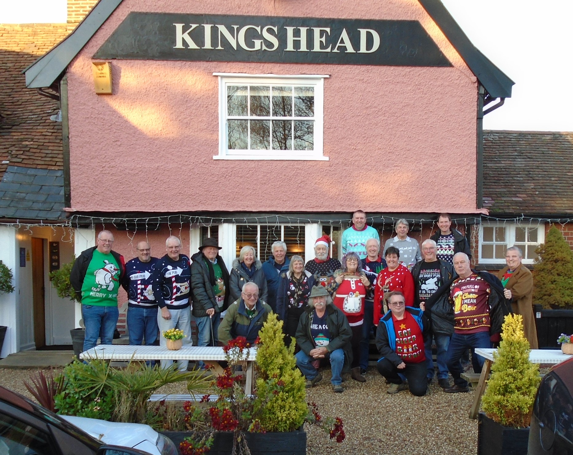 CAMRA members on the Christmas Jumper Day trip in 2022